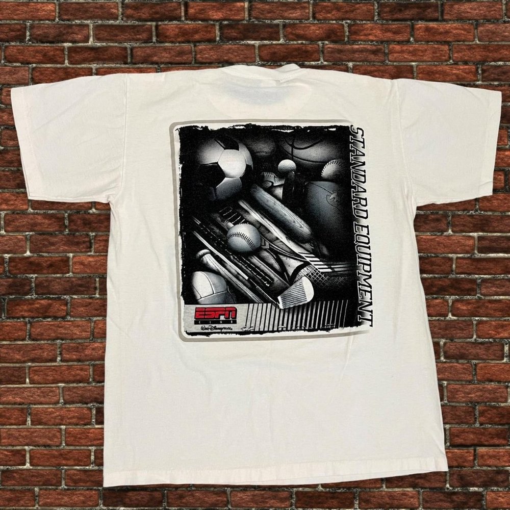 Vintage Walt Disney World ESPN Club Standard Equipment Single Stitch White Shirt